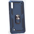 Samsung Galaxy M10 Kılıf Silikon Zırhlı Standlı Yüzüklü Mıknatıslı Tank Kapak - Lacivert
