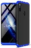 Samsung Galaxy M11 Kılıf 3 Parçalı 360 Tam Korumalı Rubber AYS Kapak - Mavi Siyah