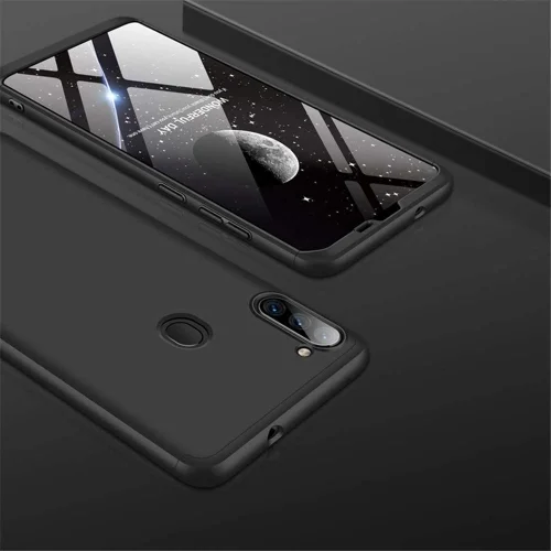 Samsung Galaxy M11 Kılıf 3 Parçalı 360 Tam Korumalı Rubber AYS Kapak - Siyah