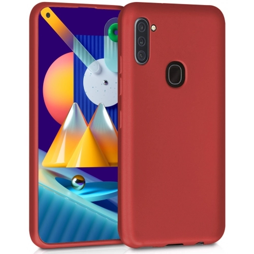 Samsung Galaxy M11 Kılıf İnce Soft Mat Renkli Esnek Silikon Kapak - Kırmızı