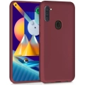 Samsung Galaxy M11 Kılıf İnce Soft Mat Renkli Esnek Silikon Kapak - Mürdüm