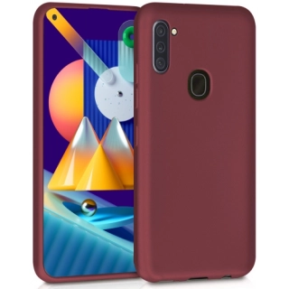 Samsung Galaxy M11 Kılıf İnce Soft Mat Renkli Esnek Silikon Kapak - Mürdüm