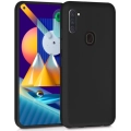 Samsung Galaxy M11 Kılıf İnce Soft Mat Renkli Esnek Silikon Kapak - Siyah