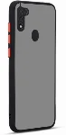 Samsung Galaxy M11 Kılıf Kamera Korumalı Arkası Şeffaf Mat Silikon Kapak - Siyah
