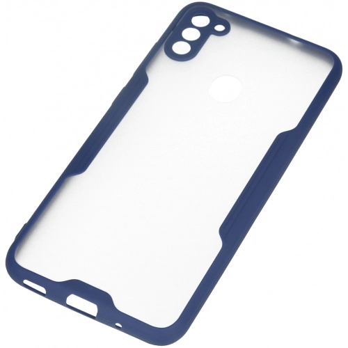 Samsung Galaxy M11 Kılıf Renkli Silikon Kamera Lens Korumalı Şeffaf Parfe Kapak - Lacivert