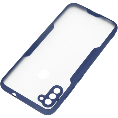 Samsung Galaxy M11 Kılıf Renkli Silikon Kamera Lens Korumalı Şeffaf Parfe Kapak - Lacivert