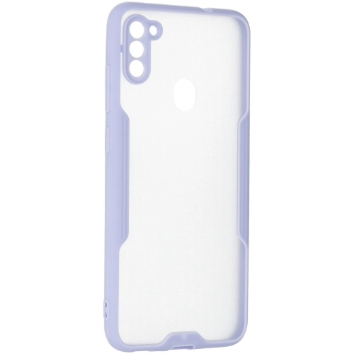 Samsung Galaxy M11 Kılıf Renkli Silikon Kamera Lens Korumalı Şeffaf Parfe Kapak - Lila