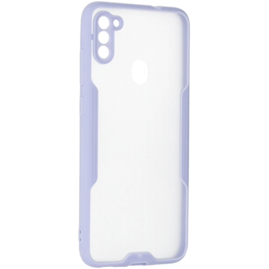 Samsung Galaxy M11 Kılıf Renkli Silikon Kamera Lens Korumalı Şeffaf Parfe Kapak - Lila