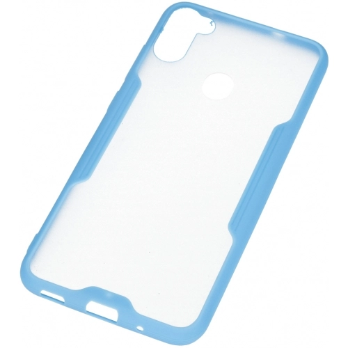 Samsung Galaxy M11 Kılıf Renkli Silikon Kamera Lens Korumalı Şeffaf Parfe Kapak - Mavi