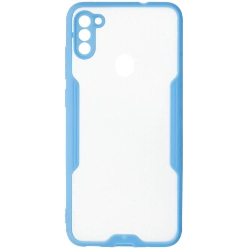 Samsung Galaxy M11 Kılıf Renkli Silikon Kamera Lens Korumalı Şeffaf Parfe Kapak - Mavi