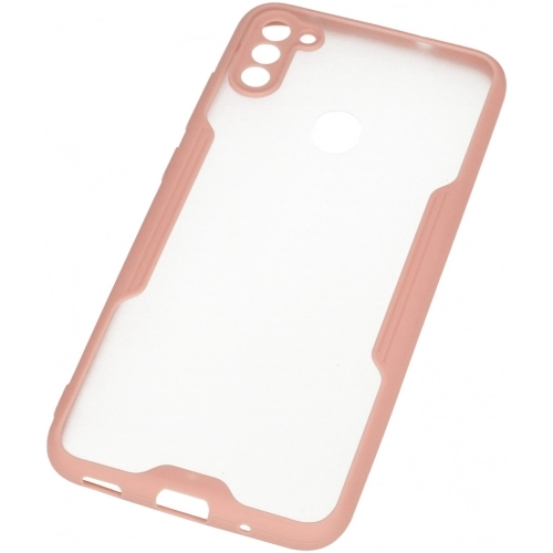 Samsung Galaxy M11 Kılıf Renkli Silikon Kamera Lens Korumalı Şeffaf Parfe Kapak - Pembe