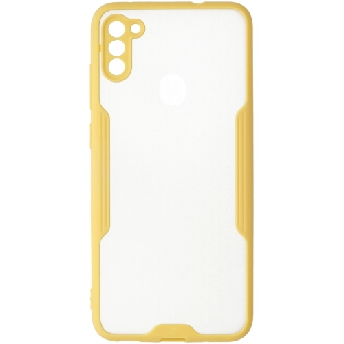 Samsung Galaxy M11 Kılıf Renkli Silikon Kamera Lens Korumalı Şeffaf Parfe Kapak - Sarı
