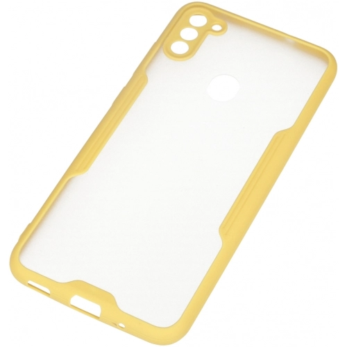 Samsung Galaxy M11 Kılıf Renkli Silikon Kamera Lens Korumalı Şeffaf Parfe Kapak - Sarı