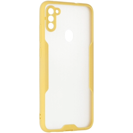 Samsung Galaxy M11 Kılıf Renkli Silikon Kamera Lens Korumalı Şeffaf Parfe Kapak - Sarı