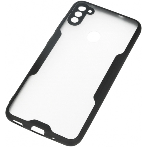 Samsung Galaxy M11 Kılıf Renkli Silikon Kamera Lens Korumalı Şeffaf Parfe Kapak - Siyah