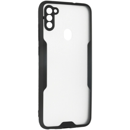 Samsung Galaxy M11 Kılıf Renkli Silikon Kamera Lens Korumalı Şeffaf Parfe Kapak - Siyah