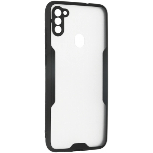 Samsung Galaxy M11 Kılıf Renkli Silikon Kamera Lens Korumalı Şeffaf Parfe Kapak - Siyah