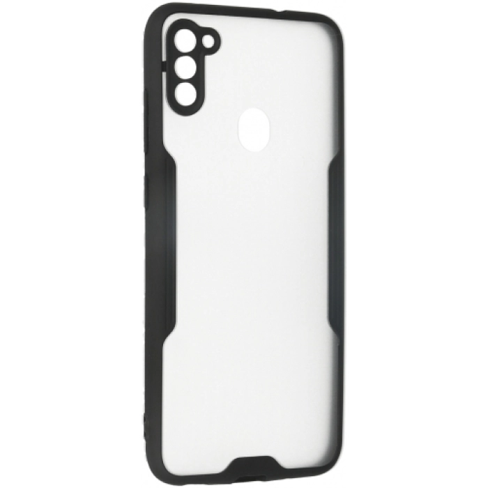 Samsung Galaxy M11 Kılıf Renkli Silikon Kamera Lens Korumalı Şeffaf Parfe Kapak - Siyah