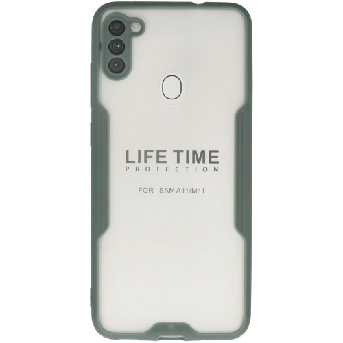 Samsung Galaxy M11 Kılıf Renkli Silikon Kamera Lens Korumalı Şeffaf Parfe Kapak - Yeşil