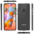 Samsung Galaxy M11 Kılıf Korumalı Kenarları Silikon Arkası Sert Coss Kapak  - Şeffaf