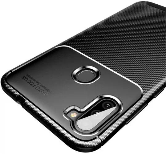 Samsung Galaxy M11 Kılıf Karbon Serisi Mat Fiber Silikon Negro Kapak - Lacivert