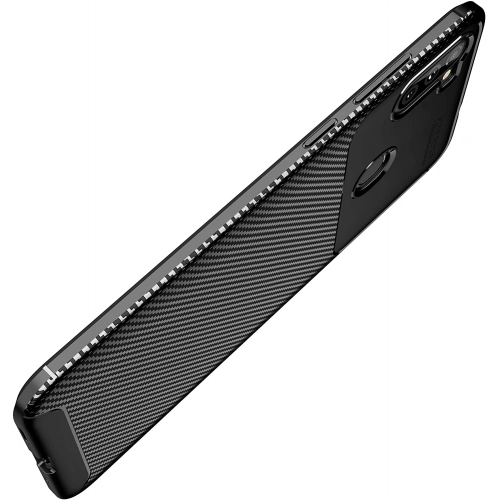 Samsung Galaxy M11 Kılıf Silikon Parmak İzi Bırakmayan Karbon Soft Negro Kapak - Siyah