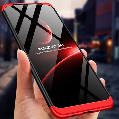 Samsung Galaxy M12 Kılıf 3 Parçalı 360 Tam Korumalı Rubber AYS Kapak  - Kırmızı