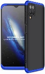 Samsung Galaxy M12 Kılıf 3 Parçalı 360 Tam Korumalı Rubber AYS Kapak  - Mavi - Siyah