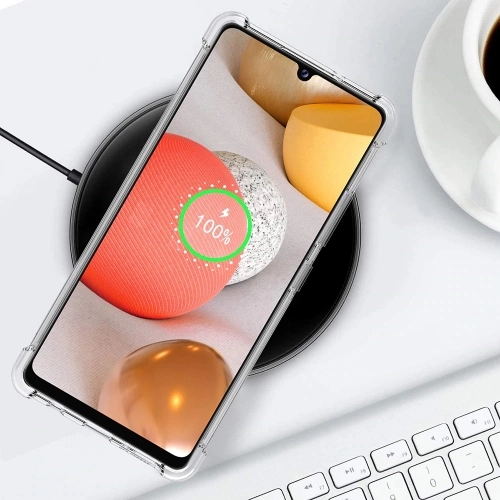 Samsung Galaxy M12 Kılıf Silikon Köşe Korumalı Airbag Darbe Emici Kapak - Şeffaf