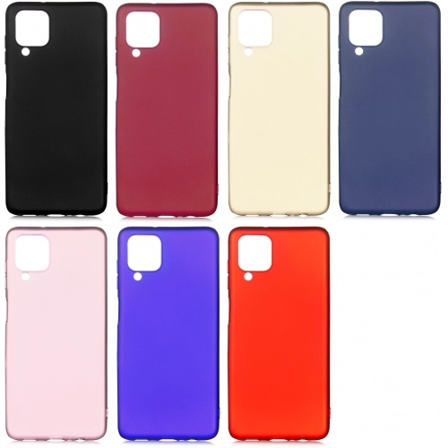 Samsung Galaxy M12 Kılıf İnce Soft Mat Renkli Esnek Silikon Kapak - Gold