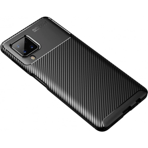 Samsung Galaxy M12 Kılıf Silikon Parmak İzi Bırakmayan Karbon Soft Negro Kapak - Siyah