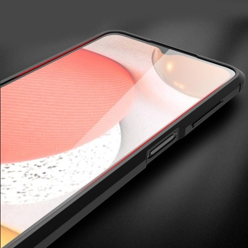 Samsung Galaxy M12 Kılıf Deri Görünümlü Lüks Parmak İzi Bırakmaz Niss Silikon Kapak - Lacivert