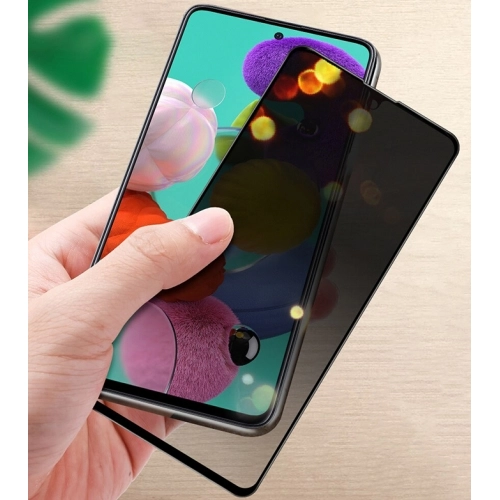 Samsung Galaxy M12 Kırılmaz Cam 5D Ekran Koruyucu Karartmalı Hayalet Cam Privacy Tam Kapatan - Siyah