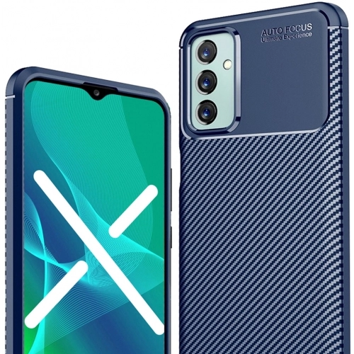 Samsung Galaxy M13 Kılıf Silikon Parmak İzi Bırakmayan Karbon Soft Negro Kapak - Lacivert