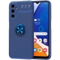 Samsung Galaxy M14 Kılıf Renkli Silikon Yüzüklü Standlı Auto Focus Ravel Kapak - Mavi