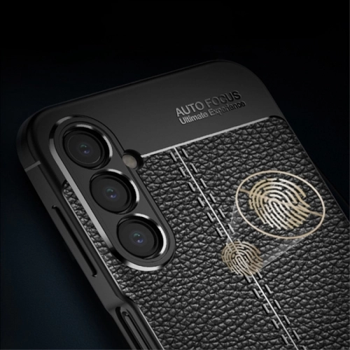 Samsung Galaxy M14 Kılıf Deri Görünümlü Lüks Parmak İzi Bırakmaz Niss Silikon Kapak - Siyah