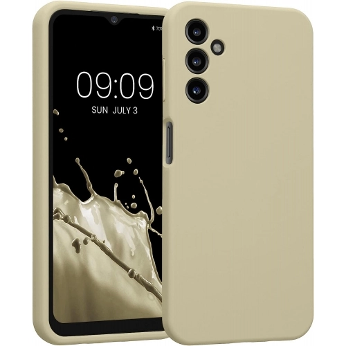 Samsung Galaxy M14 Kılıf İnce Soft Mat Renkli Esnek Silikon Kapak - Gold