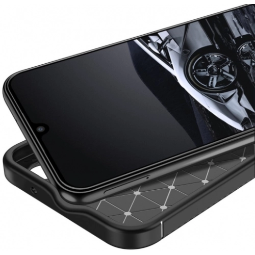 Samsung Galaxy M14 Kılıf Silikon Parmak İzi Bırakmayan Karbon Soft Negro Kapak - Siyah