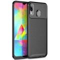 Samsung Galaxy M20 Kılıf Silikon Parmak İzi Bırakmayan Karbon Soft Negro Kapak - Siyah