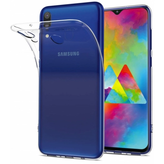 Samsung Galaxy M20 Kılıf Kamera Korumalı Esnek Silikon Kapak - Şeffaf