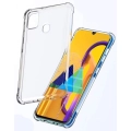 Samsung Galaxy M21 Kılıf Silikon Köşe Korumalı Airbag Darbe Emici Kapak - Şeffaf