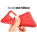 Samsung Galaxy M21 Kılıf İnce Soft Mat Renkli Esnek Silikon Kapak - Kırmızı