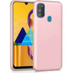 Samsung Galaxy M21 Kılıf İnce Soft Mat Renkli Esnek Silikon Kapak - Rose Gold