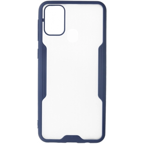 Samsung Galaxy M21 Kılıf Renkli Silikon Kamera Lens Korumalı Şeffaf Parfe Kapak - Lacivert