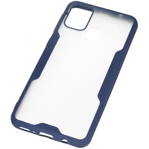 Samsung Galaxy M21 Kılıf Renkli Silikon Kamera Lens Korumalı Şeffaf Parfe Kapak - Lacivert