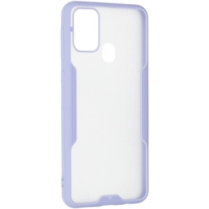 Samsung Galaxy M21 Kılıf Renkli Silikon Kamera Lens Korumalı Şeffaf Parfe Kapak - Lila