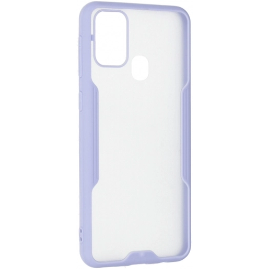 Samsung Galaxy M21 Kılıf Renkli Silikon Kamera Lens Korumalı Şeffaf Parfe Kapak - Lila