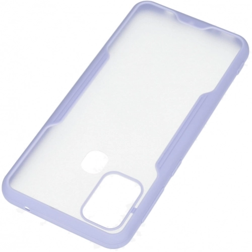 Samsung Galaxy M21 Kılıf Renkli Silikon Kamera Lens Korumalı Şeffaf Parfe Kapak - Lila