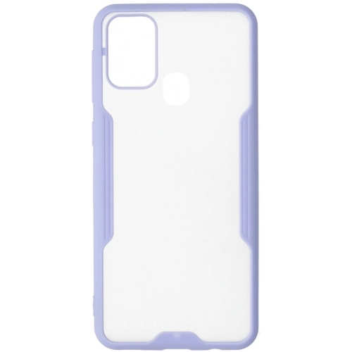 Samsung Galaxy M21 Kılıf Renkli Silikon Kamera Lens Korumalı Şeffaf Parfe Kapak - Lila