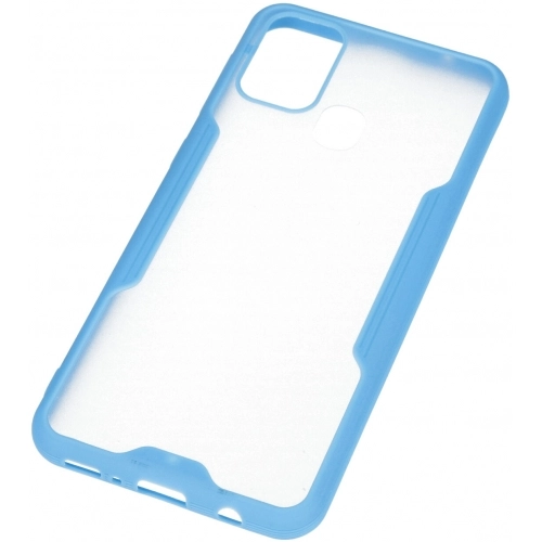 Samsung Galaxy M21 Kılıf Renkli Silikon Kamera Lens Korumalı Şeffaf Parfe Kapak - Mavi